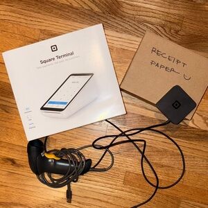 Square Terminal with Accessories scanner and some extra paper